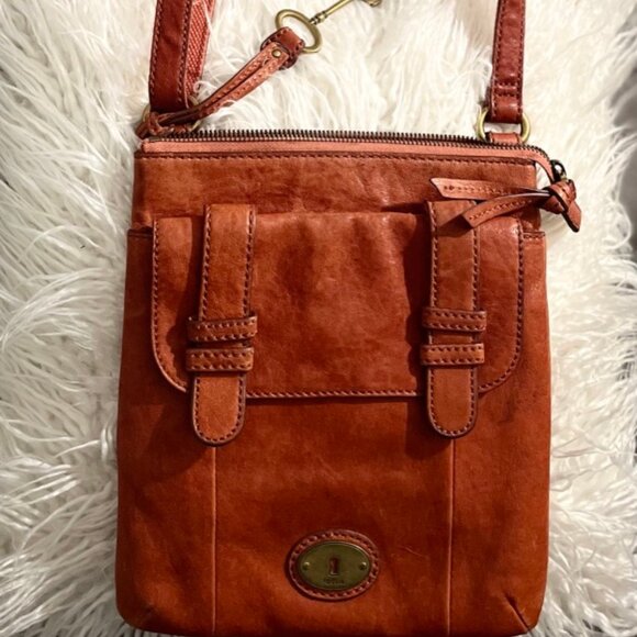 Fossil Leather Crossbody Bag - Picture 1 of 3